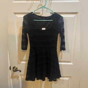 New Forever 21 Black Lace Overlay Dress M